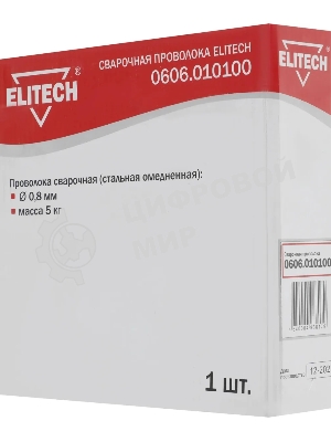 Проволока сварочная ELITECH 0606.010100 (стальная омедненная) 0.8мм масса 5кг