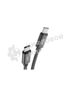 Кабель OLMIO REEL, Type-C - Type-C, 60W 3A, 1.2м, тканевая оплетка, черный