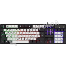Клавиатура проводная Defender Dark Knight R GK-077, USB, черный/белый