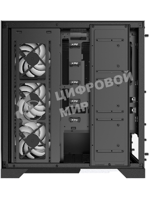 Компьютерный корпус XPG INVADER X BLACK (INVADERXMT-BKCWW) Mid-Tower Gaming ATX PC Case with Panoramic View, Tempered Glass Panels, and RGb Lighting Black