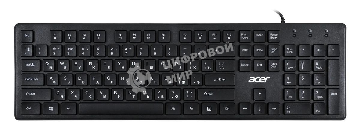 Клавиатура проводная Acer OKW020, USB, черный
