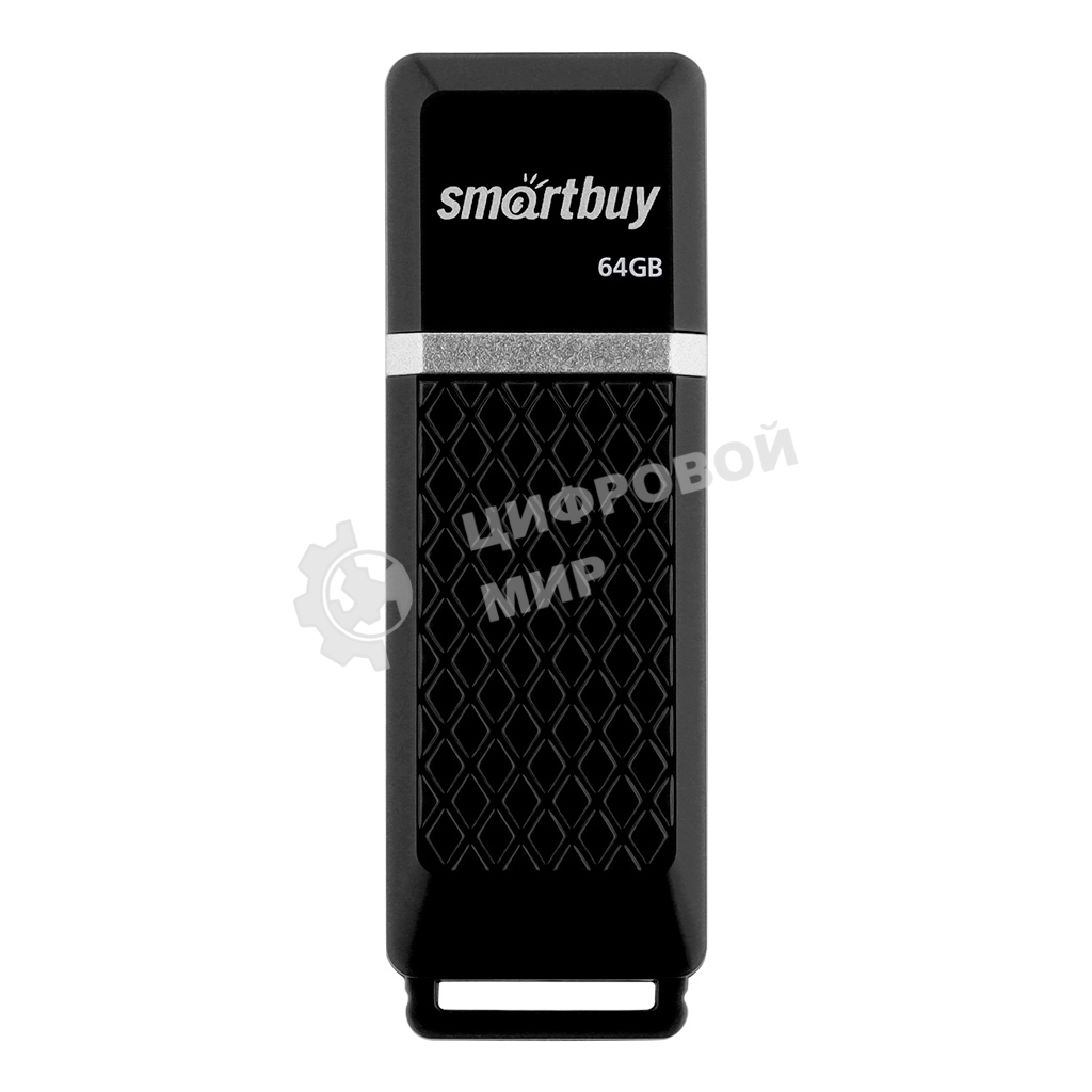Флешка USB Smartbuy Quartz black (SB64GbQZ-K), 64Gb, USB 2.0, R/W 25/15, черный
