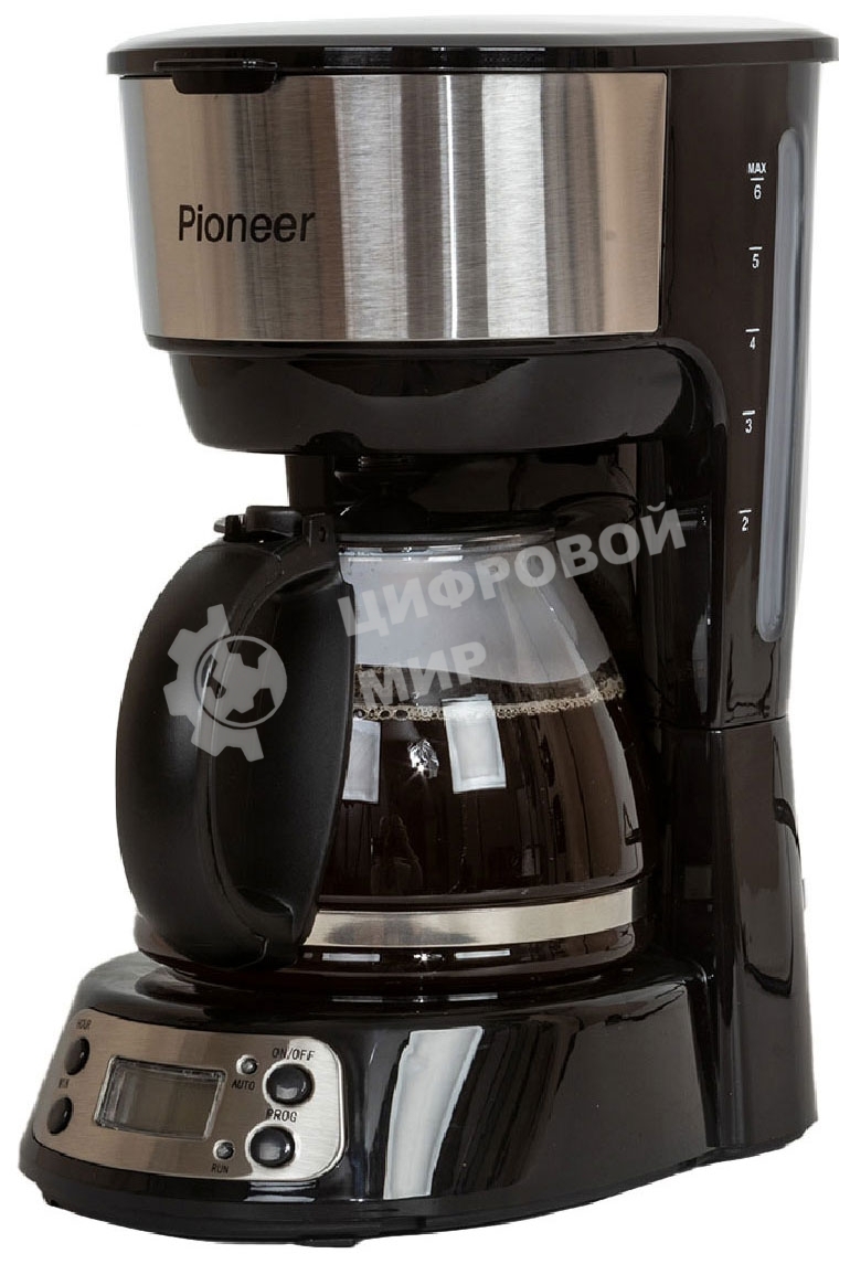 Кофеварка капельная Pioneer CM053D серебристый/черный, исп. кофе - молотый, 0.75 л, 600 Вт