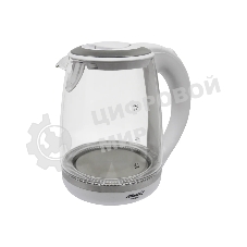 Чайник электрический Atlanta ATH-2471 бел, стекло Стекло, 2л, 2200 Вт, белый, температурная иллюминация, защита от перегрева без воды.