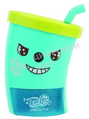 Точилка для карандашей механическая Deli E0732, 1 отверстие, пластик, ассорти