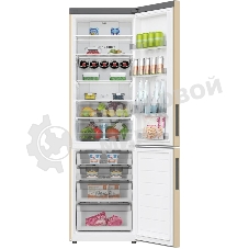 Холодильник Haier C2F637CGGU1 золотистый, двухкамерный, 278/108л, морозилка снизу, No Frost