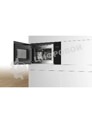Микроволновая печь встраиваемая Bosch BEL454MB1F 6 Series, 900Вт,LED-display,AutoPilot 8, 25 л, гриль, черный, 382x594x388 мм