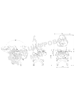 Кресло Cactus CS-CHR-030BL черный, экокожа, подголовник