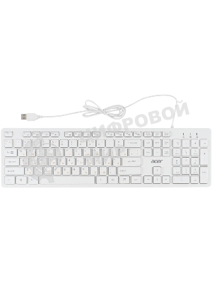 Клавиатура проводная Acer OKW123, USB, белый