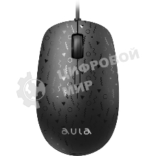 Мышь проводная AULA AM106 черный, 2000 dpi, USB, кнопки - 4