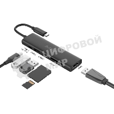 Разветвитель USB-C A4Tech DST-60C 2порт. серый