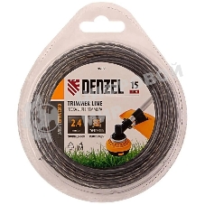 Леска для триммеров Denzel двухкомпонентная квадратная витая 2.4ммх15м extra cord