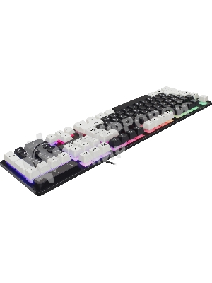 Клавиатура проводная Defender Dark Knight GK-077, USB, черный/белый