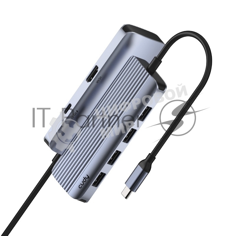 USB-концентратор USB-C Cudy UH500, 1 USB-C 3.0, 1x 4K@30Hz HDMI Port, 1x 100W USB-C port for PD Charging, 4x USB-A (UH500)