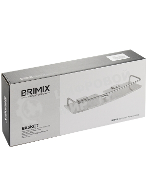 Полка для принадлежностей прямая BRIMIX 14101, для душевых стоек, с бортиком, антивандальная, из оргстекла