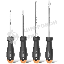 Набор отверток Home Series Gray Deli HT1004C 4шт SL5x100+SL6x150+PH1x100+PH2x150, эксклюзивный дизайн, рукоятка из высококачественного софттач пластика