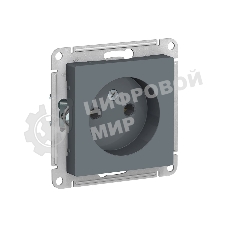 Механизм розетки 1-м СП AtlasDesign 16А IP20 без заземл. грифель