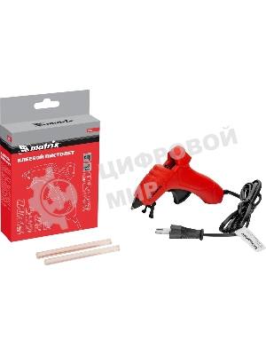 Клеевой пистолет Matrix, 7 мм, 15 (60) Вт, 8 г/мин