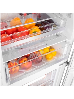 Холодильник Maunfeld MFF200NFW белый глянц. двухкамерный 271/106л морозилка снизу, No Frost