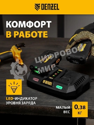 Батарея аккумуляторная Denzel IB-18-2.0, Li-Ion, 18 В, 2,0 А·ч