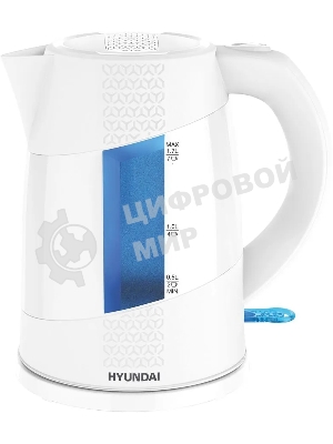 Чайник электрический Hyundai HYK-P2407 1.7л. 2200Вт белый/голубой (корпус: пластик)