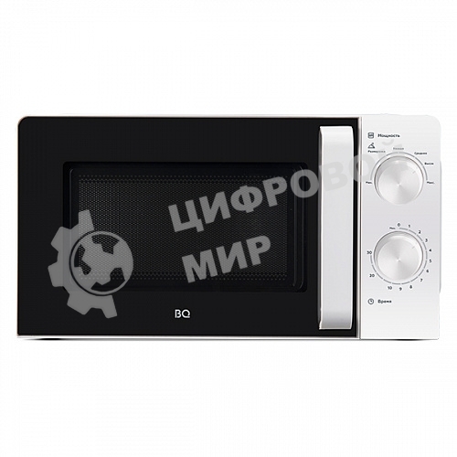 Микроволновая печь BQ MWO-20004SM/W белый, 20 л, 700 Вт, переключатели - поворотный механизм