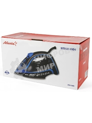 Утюг Atlanta ATH-5581 черный/синий, 2600 Вт, 32 г/мин, 89 г/мин, 380 мл