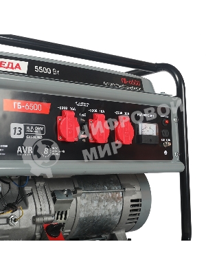 Электрогенератор бензиновый Победа ГБ 6500, 5.5 кВт, 78 дБ, 65 кг