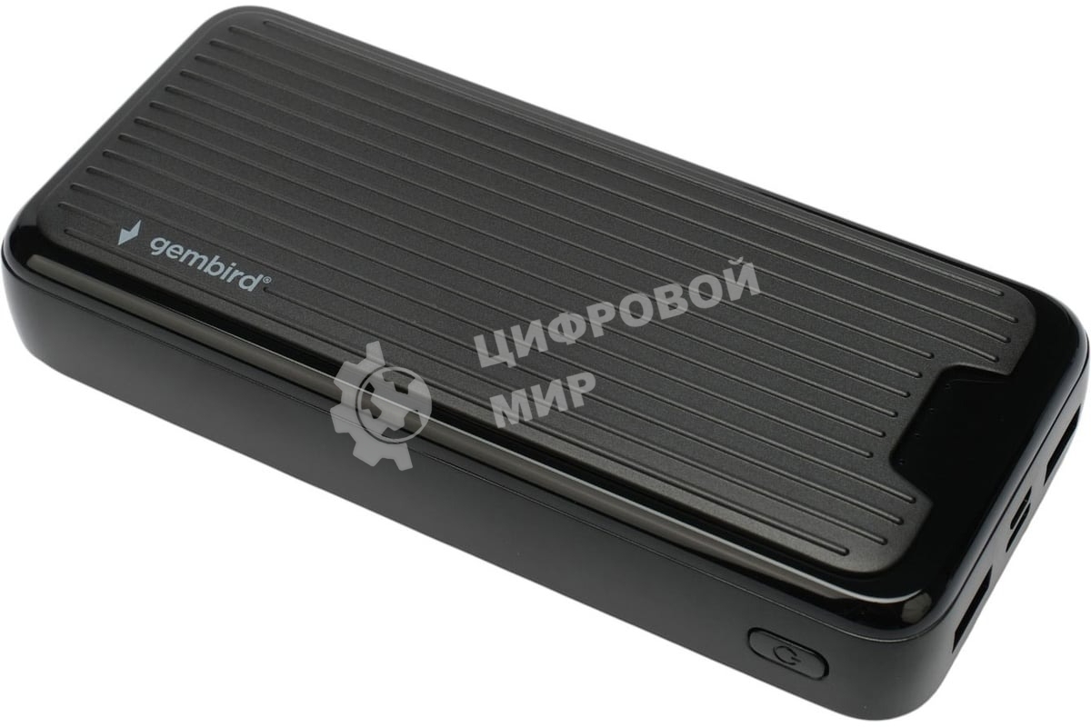 Портативный аккумулятор Gembird GPB-20, 20000мА·ч, 2A, черный