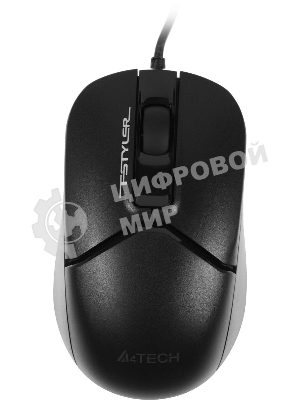 Мышь проводная A4Tech Fstyler FM12S черный, 1200 dpi, USB, кнопки - 3