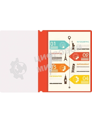 Папка-скоросшиватель Silwerhof Eco A4 прозрач.верх.лист пластик красный