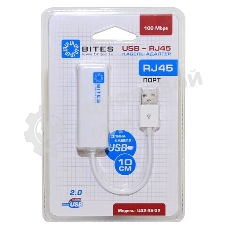 Адаптеры USB Ethernet 5bites Кабель-адаптер 5bites UA2-45-02WH USB2.0 -> RJ45 10/100 Мбит/с, 10см