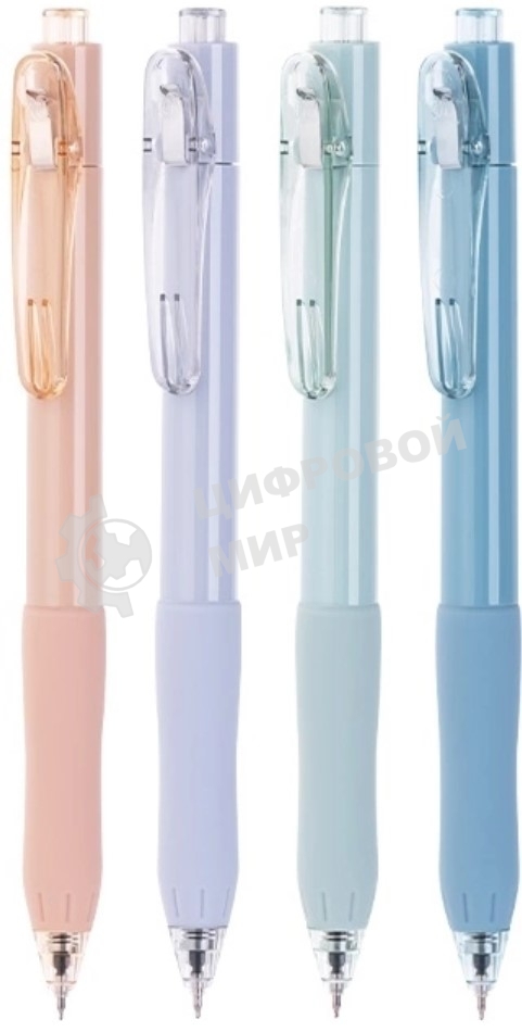 Ручка гелевая автоматическая Deli EG157-BK ассорти, d=0.5мм, черные чернила, резиновая манжета