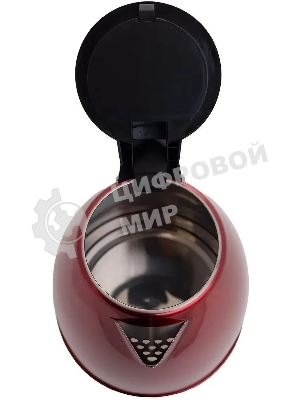 Чайник Centek CT-1068 RED (красный) металл 2л, 2000W, хромированная вставка на крышке