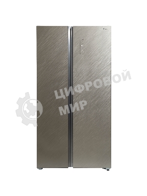 Холодильник Бирюса SBS 541 TGG текстурированное бежевое стекло двухкамерный 343/198 л морозилка слева, NoFrost, Side-by-side