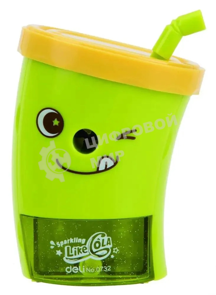 Точилка для карандашей механическая Deli E0732, 1 отверстие, пластик, ассорти