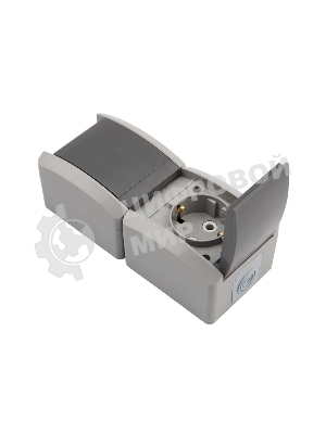 Блок из 2 розеток вертикальный Kranz INDUSTRIAL открытой установки с заземлением, IP54 серый