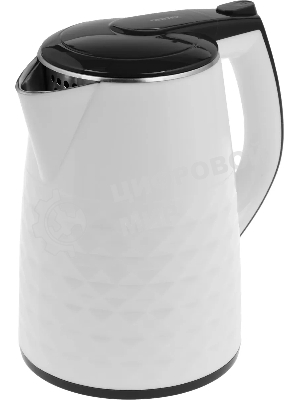 Чайник электрический Centek CT-0025 белый, металл 1.8 л, 2000 Вт, двойные стенки, кнопка вк л, на ручке
