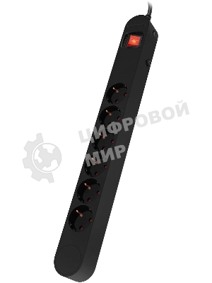 Сетевой фильтр Ippon NF-EU-1.8-16 1.8 м, 6 розеток, черный, коробка