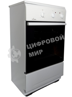 Плита электрическая Flama CE 3201 W белый, конфорок 2 шт, духовка 30 л, 50 см x 85 см x 36 см