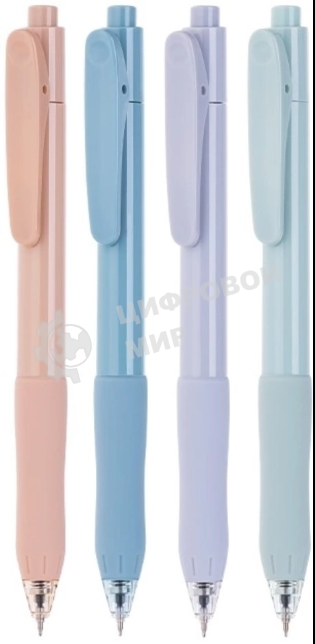 Ручка гелевая автоматическая Deli EG157-BL ассорти, d=0.5мм, синие чернила, резиновая манжета