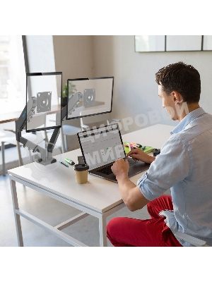 Кронштейн Kromax OFFICE-14 черный, 4 шт/уп. Кр. стал. настол. для 2-х мон. 15