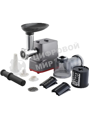 Мясорубка электрическая Hyundai HY-MG3144 графит, 1800 Вт, 2.2 кг/мин, реверс, защита от перегрузки, насадки - 7