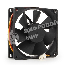 Вентилятор для корпуса Gembird FANCASE/BALL-3100 черный, 80 мм, 3100 об/мин, 38.65 дБ, 3 pin