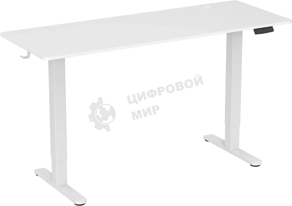 Стол компьютерный Cactus CS-EDL-WWT столешница ДСП, белый каркас белый