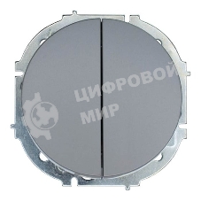 Выключатель 2-кл. СП OSEN 10А IP20 механизм серый матовый LEZARD 743-7488-101