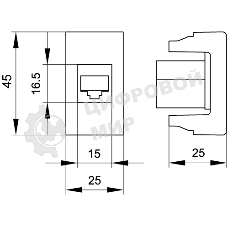 Розетка компьютерная DKC Viva 45238 1-м 1 мод. RJ45 кат.5E черный