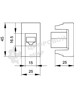 Розетка компьютерная DKC Viva 45238 1-м 1 мод. RJ45 кат.5E черный