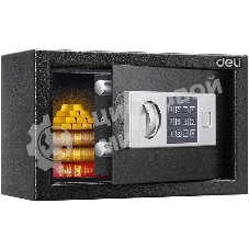 Сейф Deli ET520 310x 200x 200 мм, ключевой, электронный, черный/серебристый