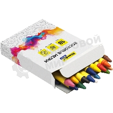 Восковые мелки Silwerhof Color, круглые, 18 цветов, длина 80мм, диаметр 8мм, картонная коробка с европодвесом